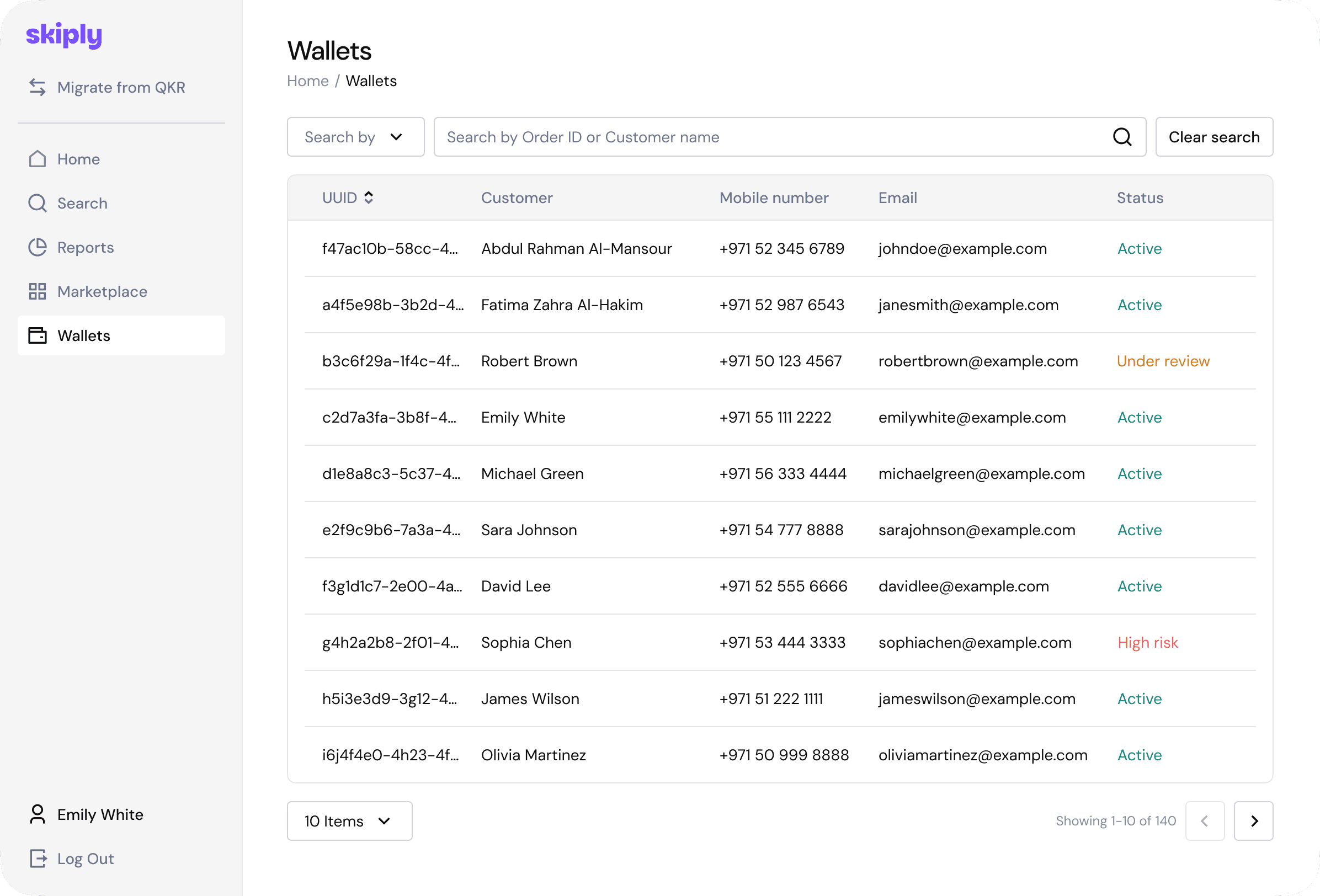 Skiply Portal – the admin platform for schools and education merchants – app screens